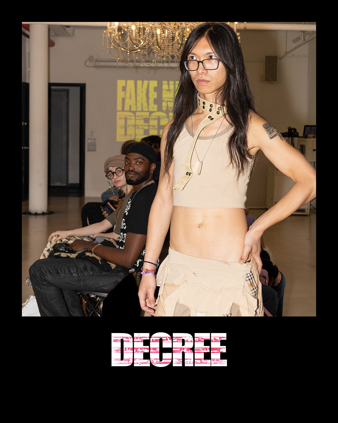 EVISCERATED BEIGE AND TAN SKIRT