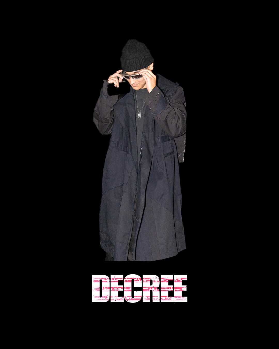 POLICE TRENCH COAT SPLINTERED LEATHER STORMFLAPS