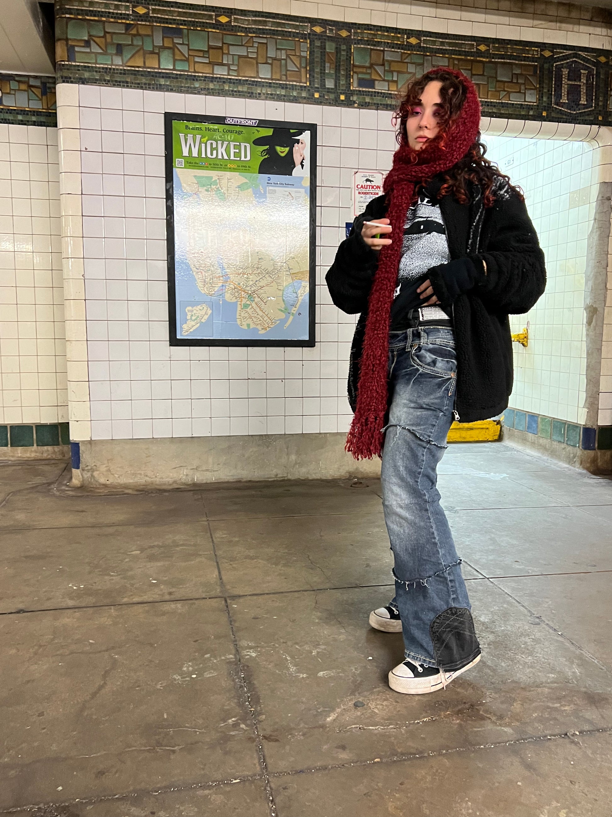 DOUBLE FLARED JEANS IN TRAILWASH DENIM